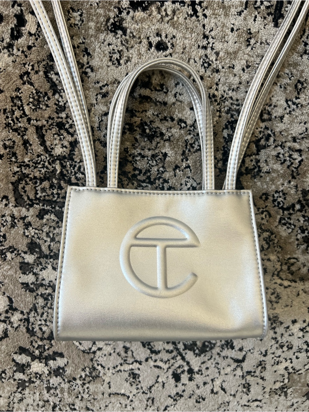 Telfar Small Silver Shopping Bag